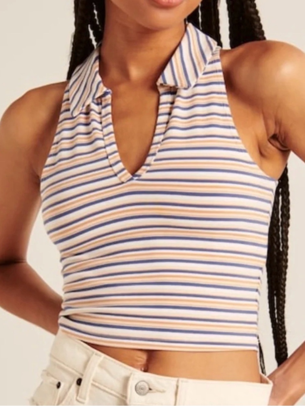 Abercrombie & Fitch Multi-Stripe Essential Polo Tank size S